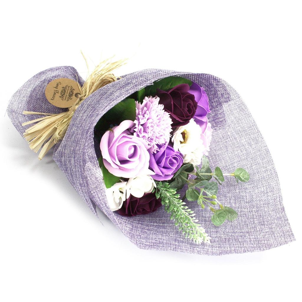 Soap Flower Bouquet Standing Purple