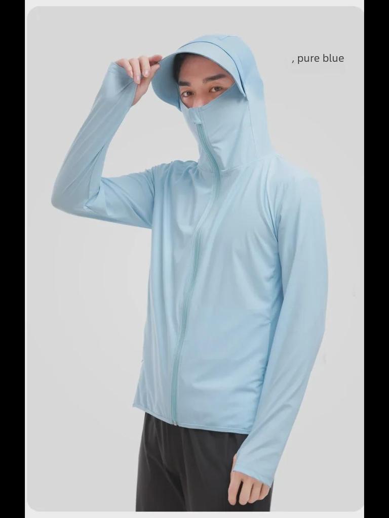 Унисекс Летняя одежда Ice Silk с защитой от ультрафиолета: Дышащая и модная защита от солнца для рыбалки.