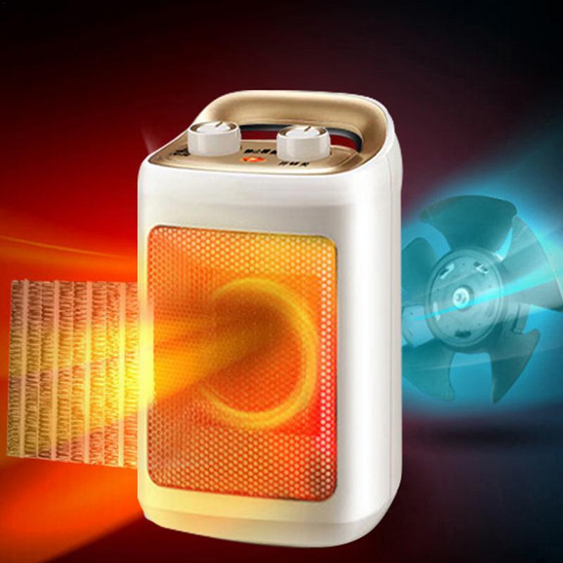 Электрический обогреватель 220 В, портативный обогреватель, защита от перегрева и опрокидывания, отопление и охлаждение с использованием нагревателя PTC для дома