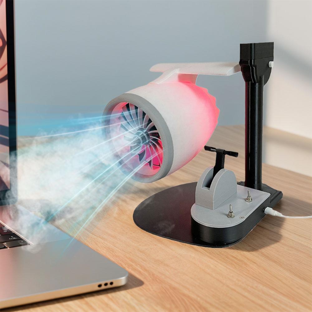 Creative Turbo Desktop Fan with Humidifier & Light Turbofan USB Fan 3D Printed Exquisite for Home Office