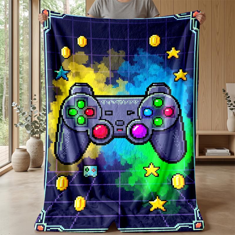 Retro Game Controller Theme blanket Lightweight Warm Flannel Blanket Decorative Throw Blanket for Home Decoration