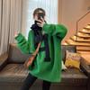 Plus Size Sweater Women's Mint Mambo Winter Sweater Fat Sister Green Lazy Wind Fruit Green Pullover Knitting