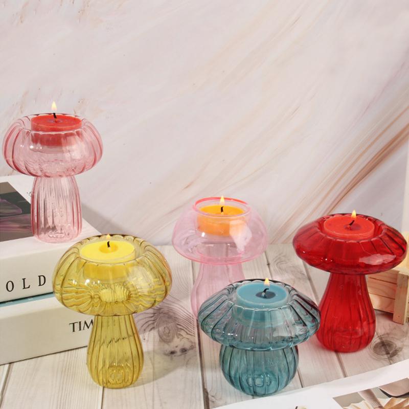 1 шт. Подсвечник в виде гриба, минималистичный дизайн вазы в виде гриба, романтические настольные украшения, декоративные украшения, 5 стилей