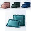 Style Velvet Throw Pillow Cover With Ruffle Edges For Living Room Decor