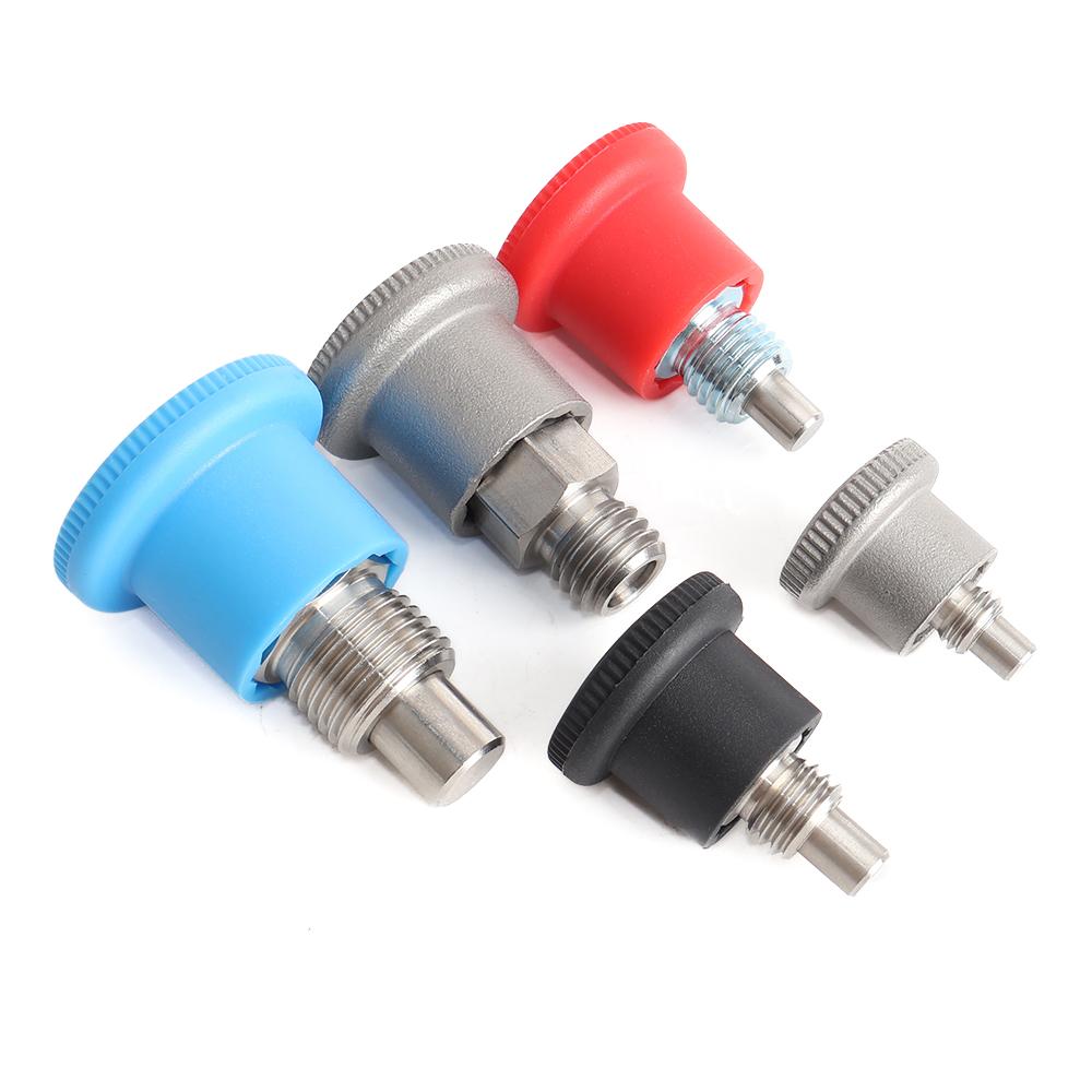 KST218 Нержавеющая/Углеродистая сталь Штифт Трехцветная ручка Без блокировки Индексные плунжеры Крупная резьба Мини-индексный плунжер