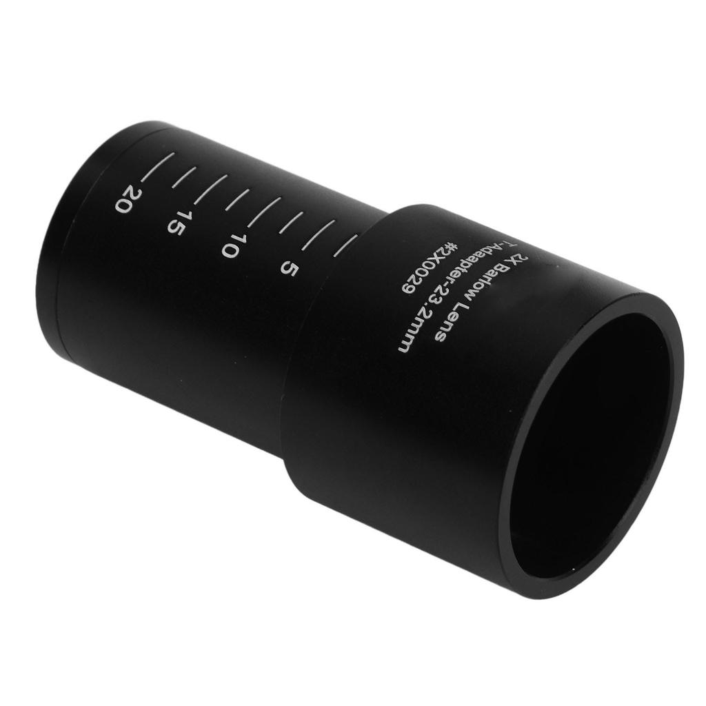 2X Multiplier Eyepiece Lens 23.2mm Universal Aluminum Alloy Body Microscope Objective Lens for Biological Microscope