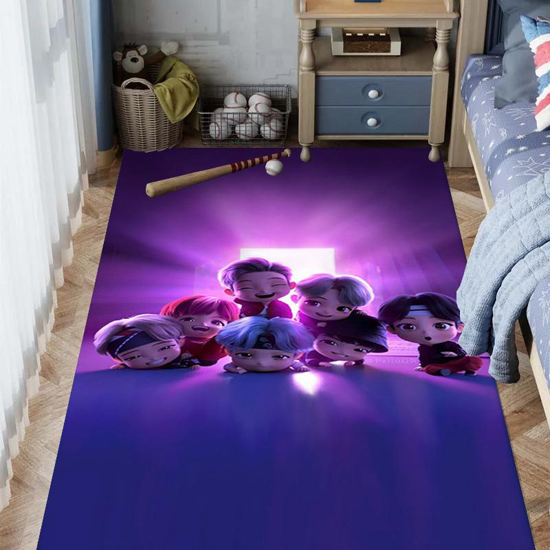 Colorful BT21 Characters Celebration carpet Living room and bedroom mats printing Office chair cushion Dormitory decoration Fashion