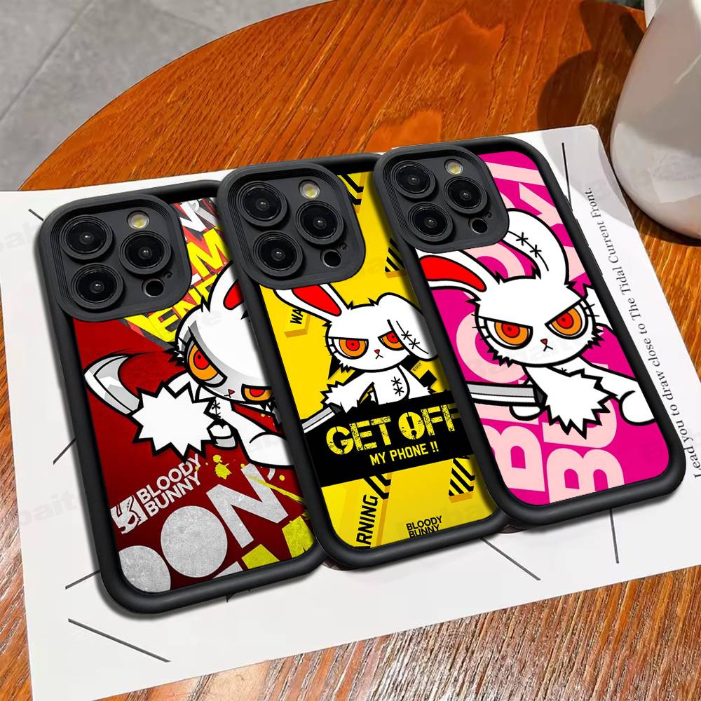 Аниме B-Bloody Bunny Силиконовый Мягкий Чехол Для Телефона Для IPhone 17 16 14 13 12 11 15 Pro Max Plus Air Cover