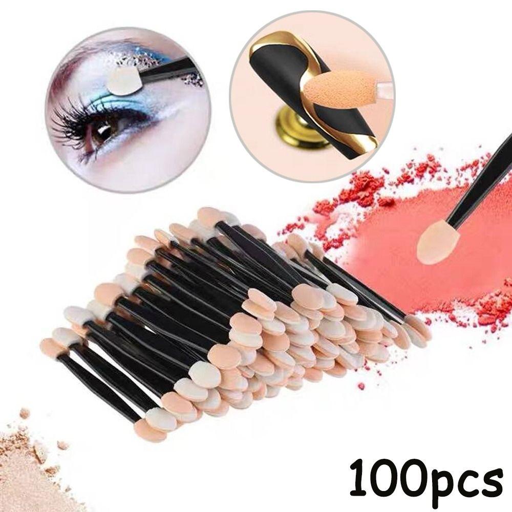 100 шт. Одноразовые аппликаторы для теней для век, двусторонние палочки для теней, инструмент для макияжа