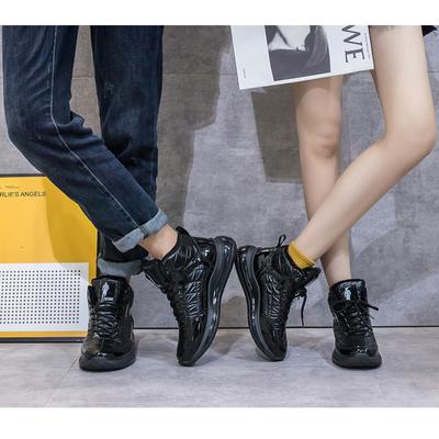 Новые бархатные кроссовки для пар, новые зимние теплые хлопковые туфли, универсальные женские высокие кроссовки из искусственной кожи