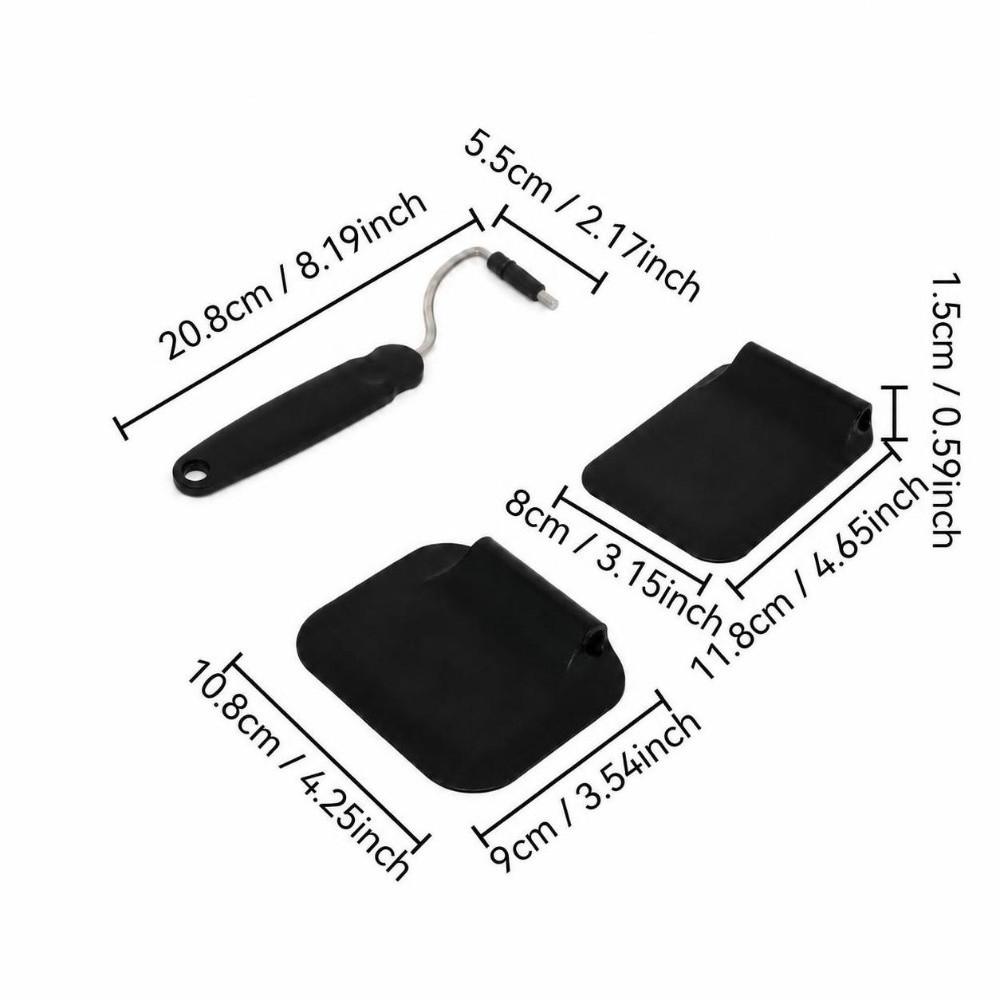 Black Blue Egg Flipper Turner Swappable Head Non Stick Turner Angled Spatula Home Cooking