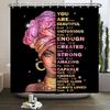 African American Woman Shower Curtain Sexy Black Girl Lady Inspirational Queen Abstract Boho Waterproof Bathroom Shower Curtain
