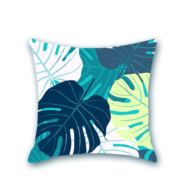 New Plant Print Decorative Imitation Super Soft Pillow Case Nordic Floral Sofa Office Bedside Cushion Cover