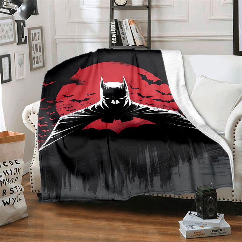 1pc Batman Red Moon Night Cartoon Blanket,Portable Throw for Travel & Camping, All Season Cozy Blanket,Ideal Gift