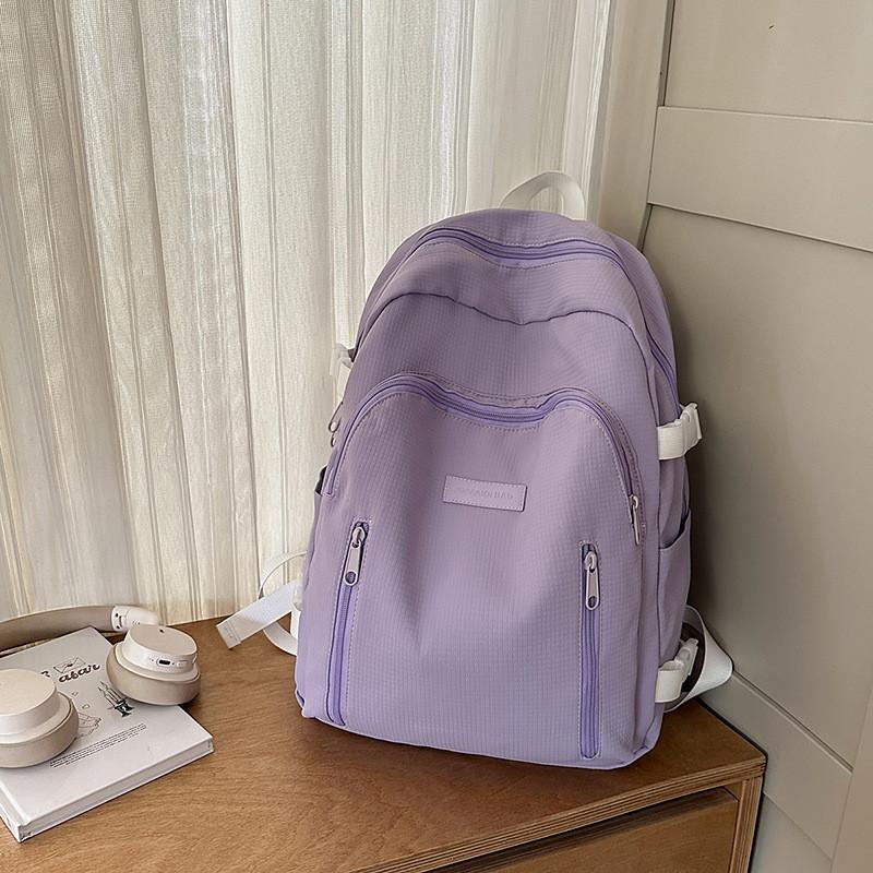 Capacity Fashion Big Backpack With Solid Color Design And Letter Decor For Daily