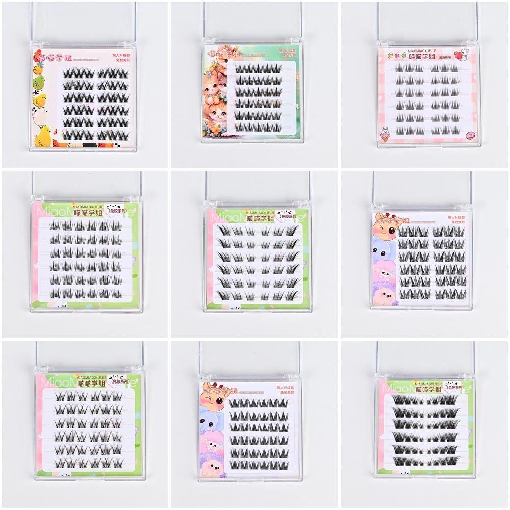 Anime Cosplay 3D False Eyelashes With Jelly Glue Strips Segmented False Eyelashes Men