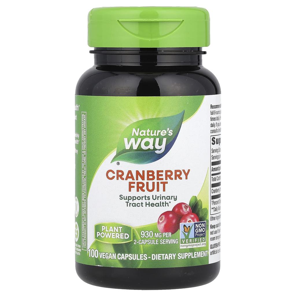 Nature's Way Cranberry Fruit, 930 Mg, 100 Veggie Capsules (465 Mg Per Capsule)