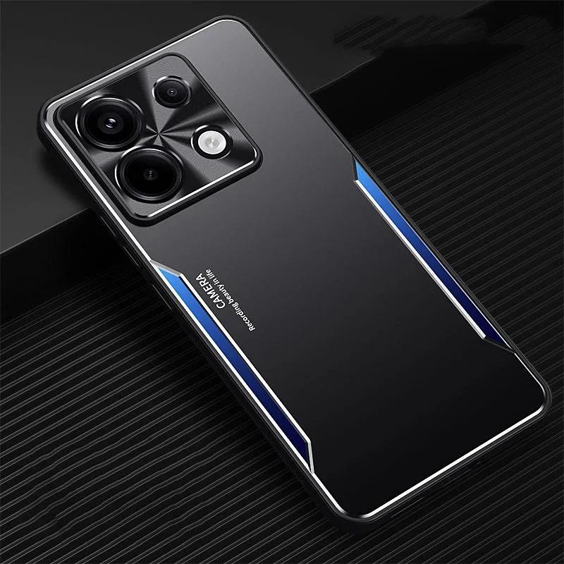 Для Redmi Note 13 Pro+ Матовый металлический чехол для телефона с кронштейном Силиконовый мягкий чехол для Note13 13Proplus Защитный чехол