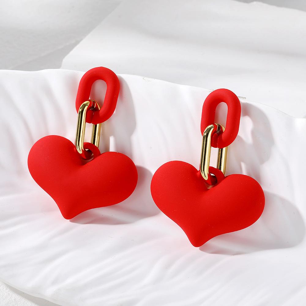 Pinkdudu New Macaron Love Square Acrylic Drop Earrings Light Luxury Multicolor Geometric Earring for Women Jewelry PD1856