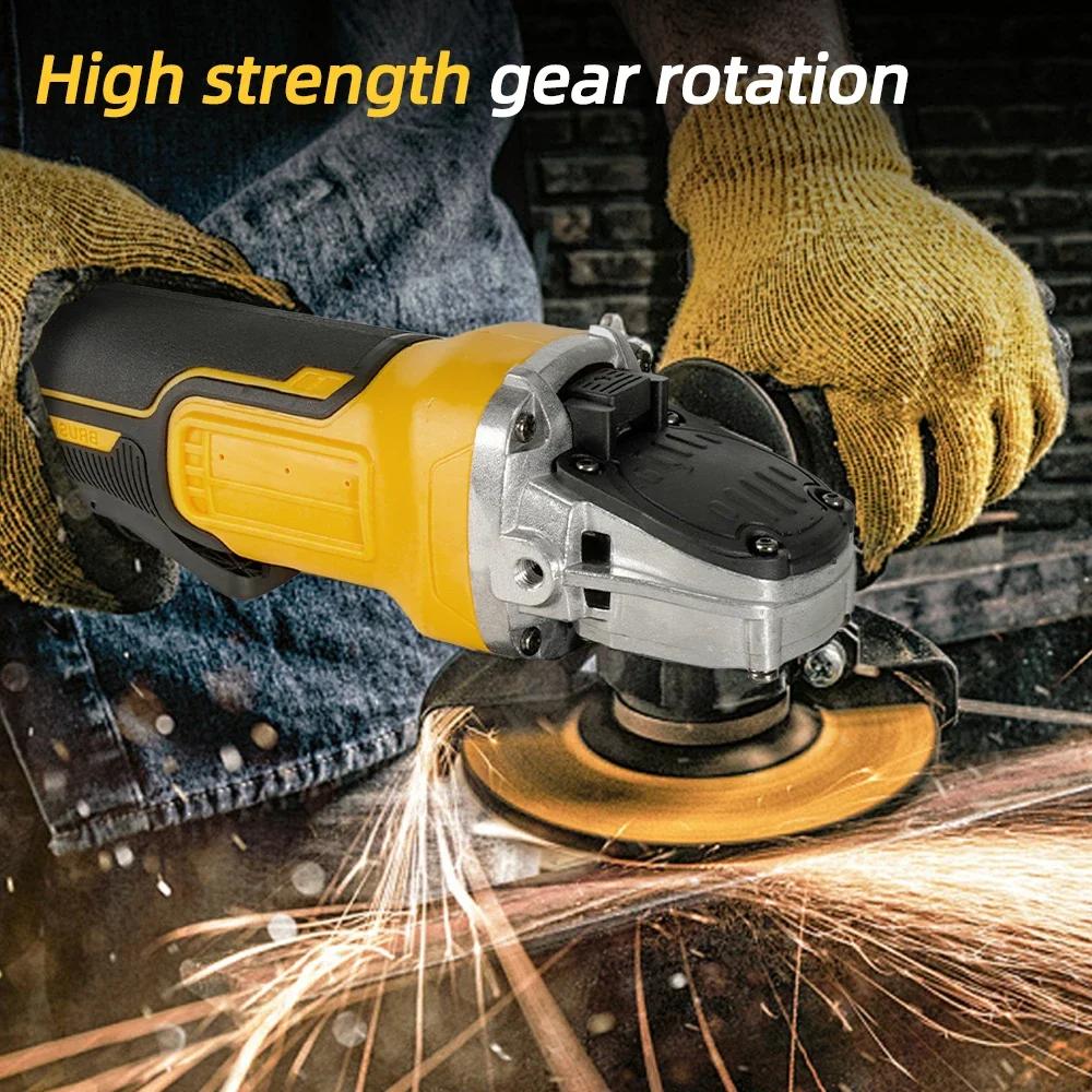 Angle Grinder Brushless Cutter 125mm Lithium Electric Angle Grinder Polishing Machine DIY Power Tool for DEWALT Battery