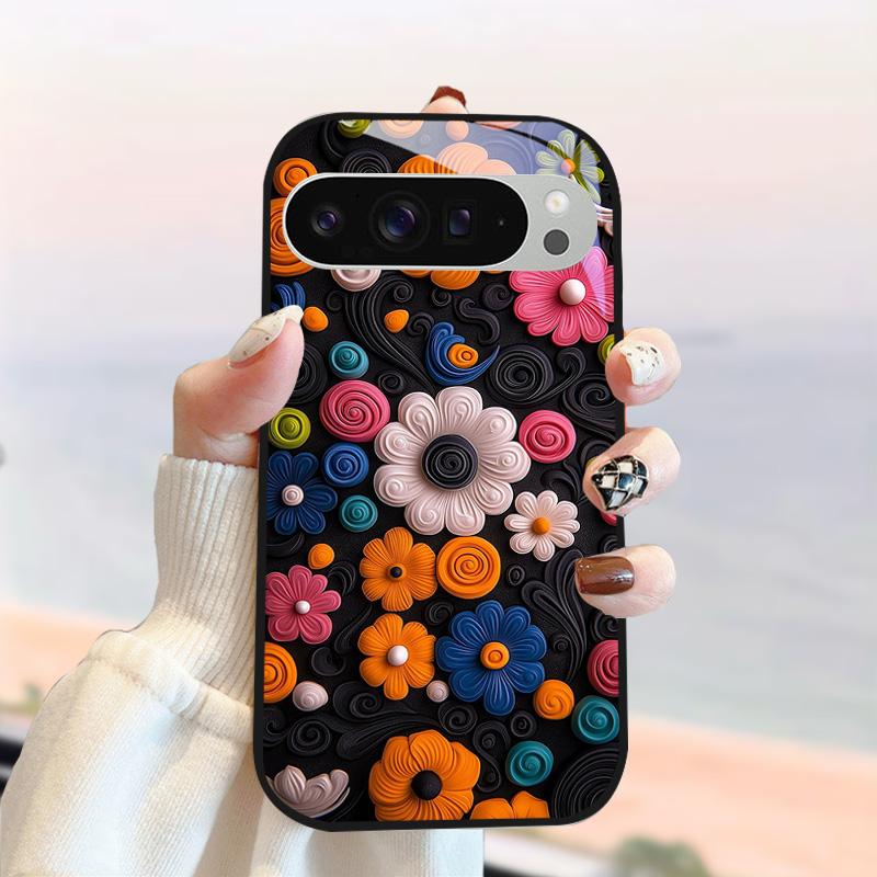 Для Google Pixel 9 Pro XL Модный стеклянный чехол Pixel9 Жесткий ПК Закаленное стекло Задняя крышка телефона Для Google Pixel 9a Ударопрочные чехлы