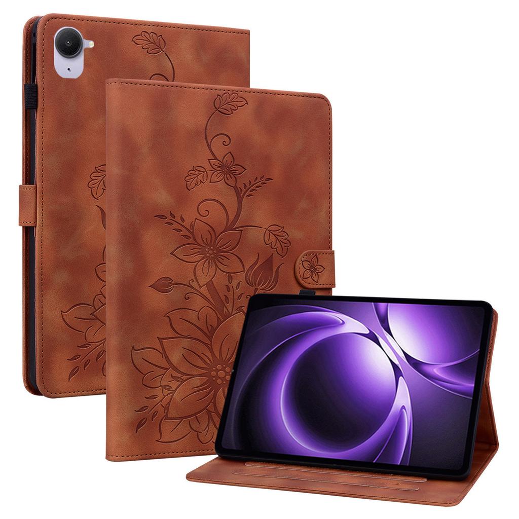Для Xiaomi Redmi K Pad Чехол Оттиск Лилии Отделения для Карт Кожаный Чехол для Планшета