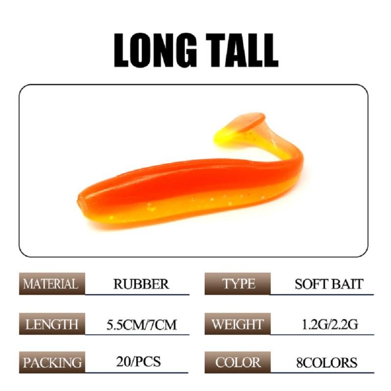 20 шт./компл., мягкие рыболовные приманки, воблеры с червями, рыболовные приманки, силиконовые приманки для плавания Isca