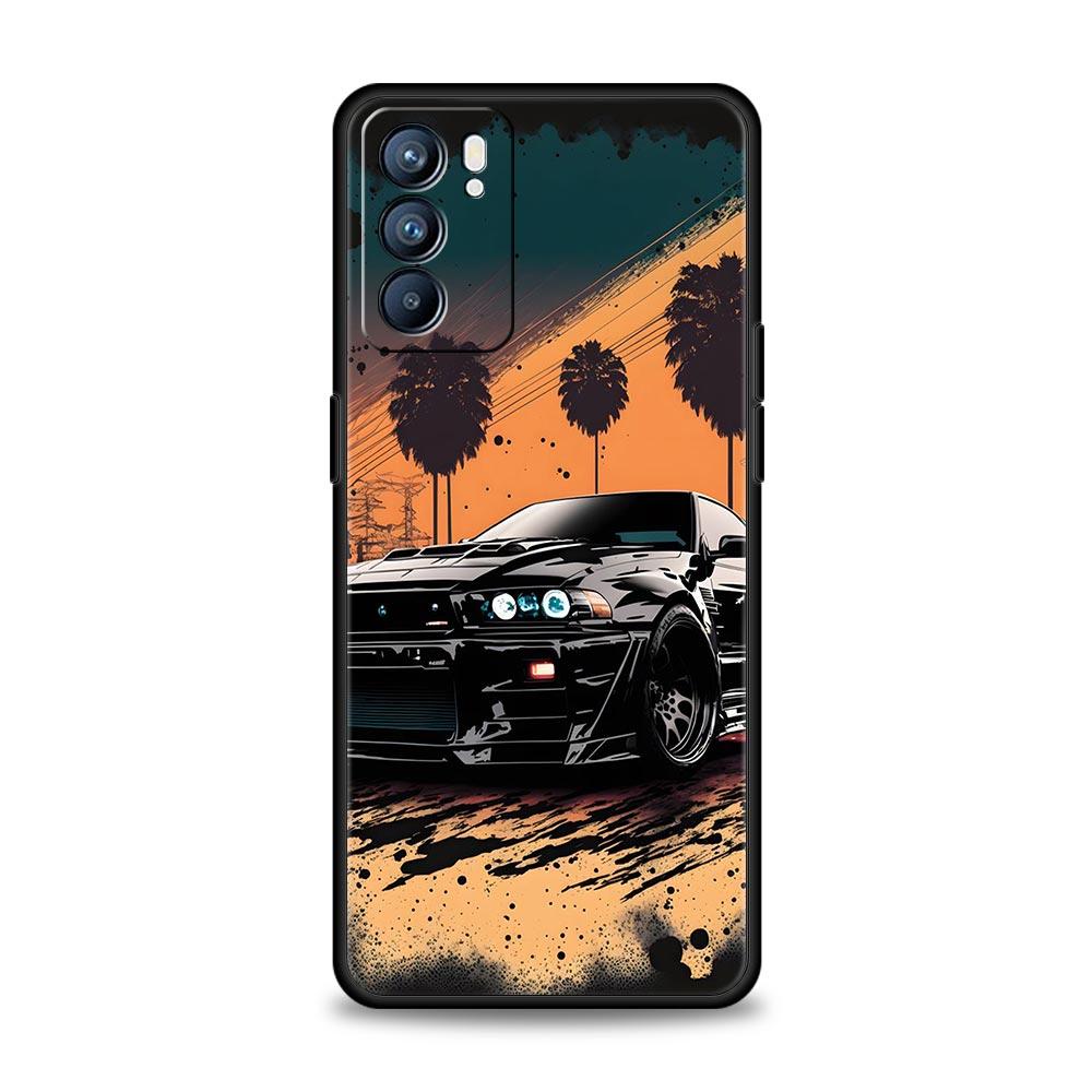 Спортивный автомобиль JDM Tokyo drift Чехол Для Oppo Find X6 Pro X5 A54 A53 A52 A9 A15 A95 A17 A16 A76 A74 A57 Reno7 Reno6 Pro Plus 5G Обложка