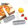1 Set PP Pizza Punch Detachable Cleaning Creative Biscuit Pie Hole Embossing Dough Roller
