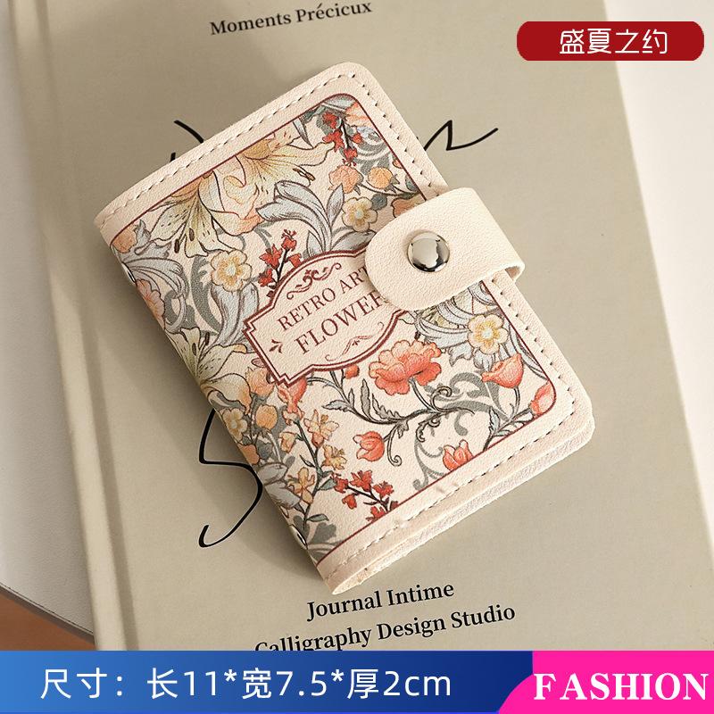 Сумка-кошелек для карточек с масляной живописью цветов, женская, в ретро-стиле, многокарточный кошелек для банковских карт, сумка для ID, женский кошелек для карточек большой вместимости