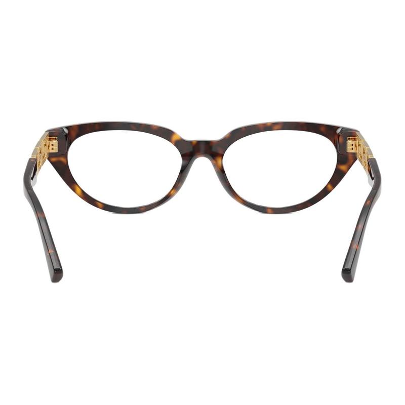 Versace Temple Logo Design Acetate Cat Eye Optical Glasses Women's Havana 58245553 VE3383 108-Havana color 52
