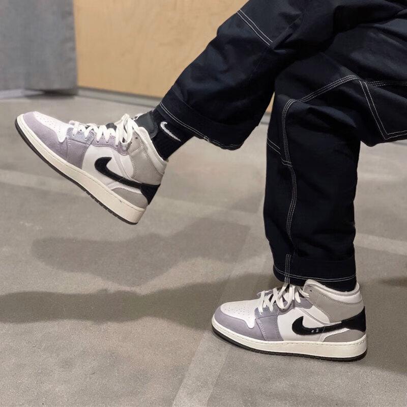 Air Jordan 1 Mid SE Craft GS Inside Out - Cement Grey Kids Sneakers Black White Tech-Grey FD9091-002