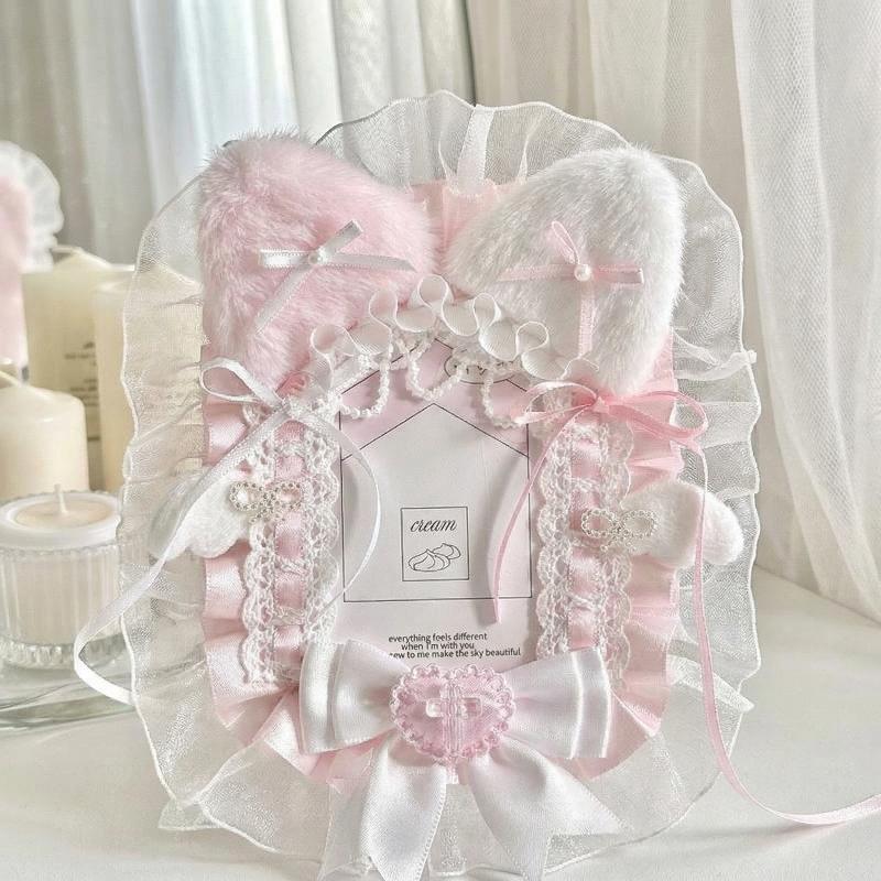 Plush Lace Photocard Holder Lolita Anime Kpop Idol Display Card Protector for Collectors Photo Safe Storage