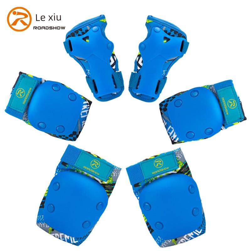 Lexiu Roller Skating Turtle Protective Gear Children's Skates Scooter Balance Bike Bicycle Protective Gear Six-Piece Set Knee Pads
