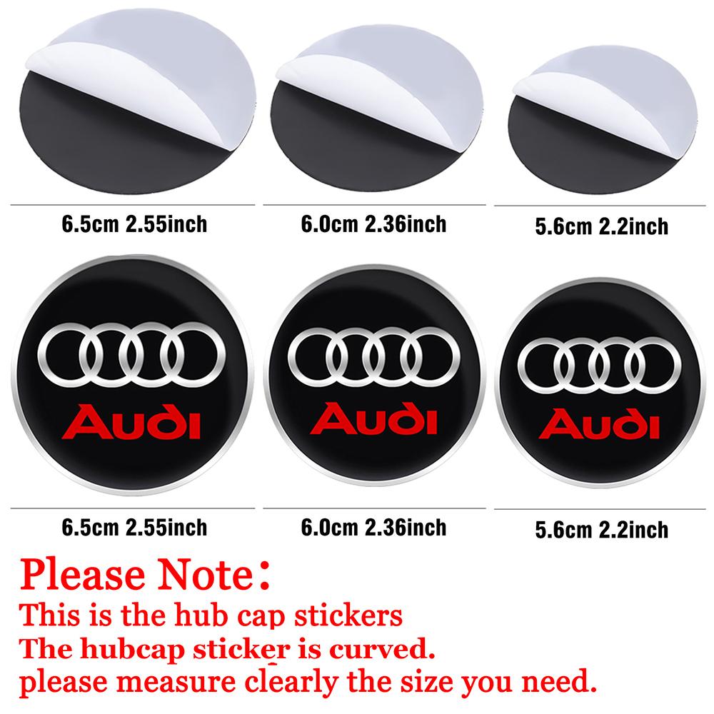 Для Audi A7 56MM 60MM 63MM 65MM 68MM Наклейка на центральные колпачки колес автомобиля Заглушки ступиц Декор Для Audi A3 A4 B8 B9 A6 C5 C6 C7 A7 Q5 A5 A8 S RS