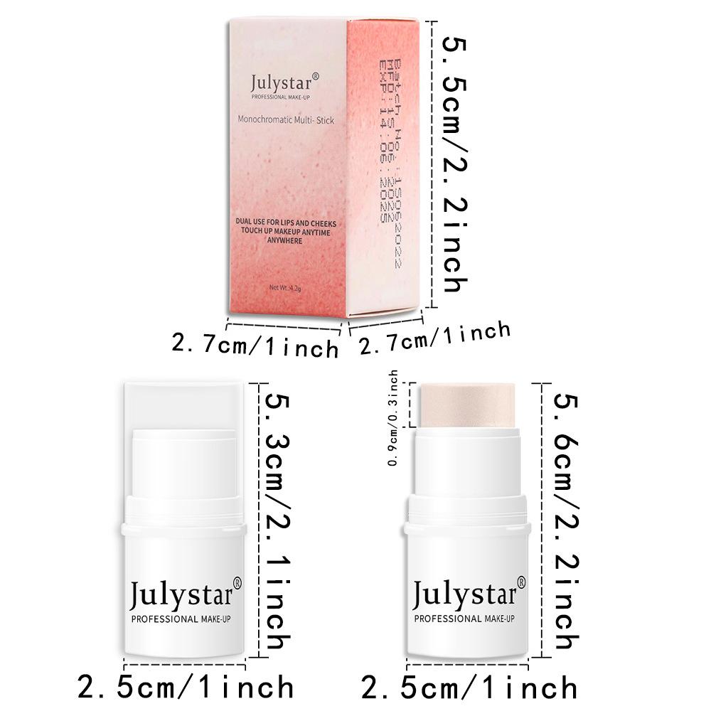 Румяна-хайлайтер Julystar Light Pink - естественное сияние без стойкого цвета, легкое создание нежных черт лица