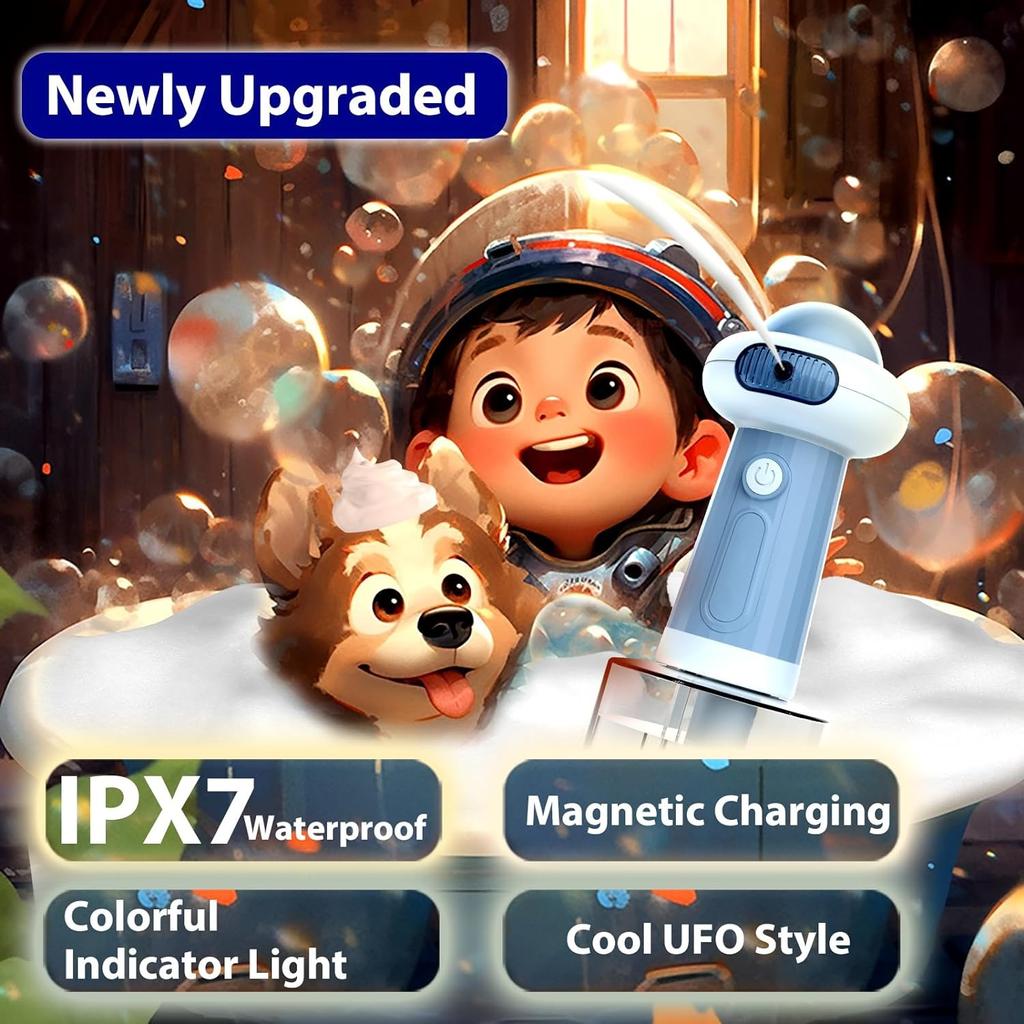 PawPartner IP7 Водонепроницаемый электрический пенный душ для собак, принадлежности для купания собак, магнитная зарядка, автоматический дозатор мыла для собак