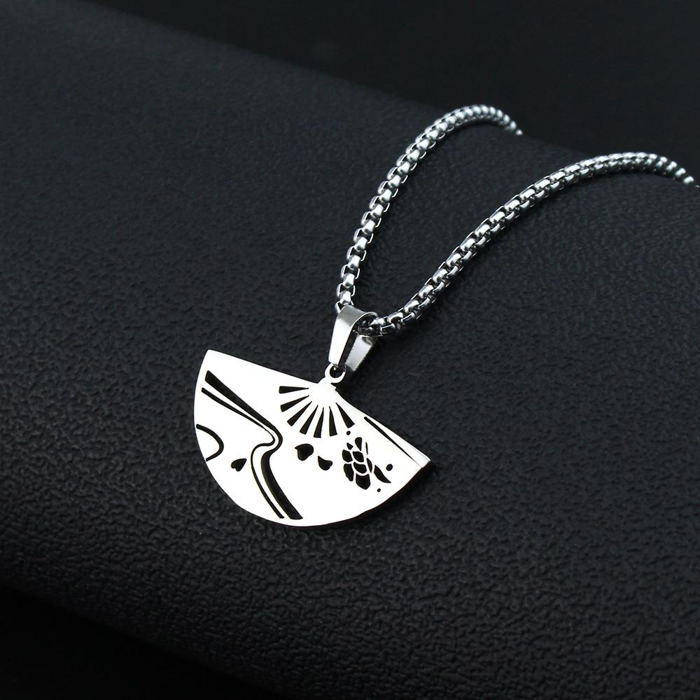 Genshin Impact Titanium Pendant Necklaces Element Pyro Hydro Anemo Electro Dengro Cyro Geo Hutao Boo Jewelry for Players Fans
