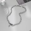 Forest Jewelry Black Necklace With Titanium Chain For Couples Decoration Female