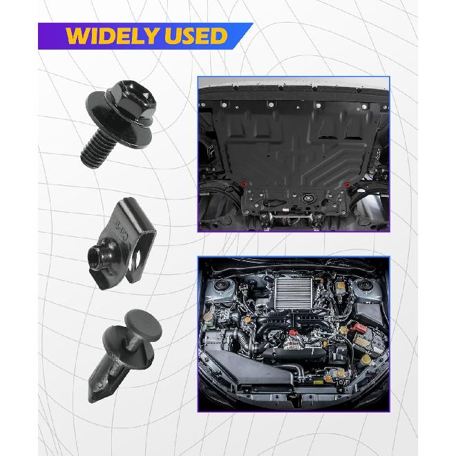 35 шт. болтов и винтов для защиты двигателя автомобиля от брызг, комплект болтов и винтов для защиты картера, винты для бампера, винты для защиты двигателя, подходит для