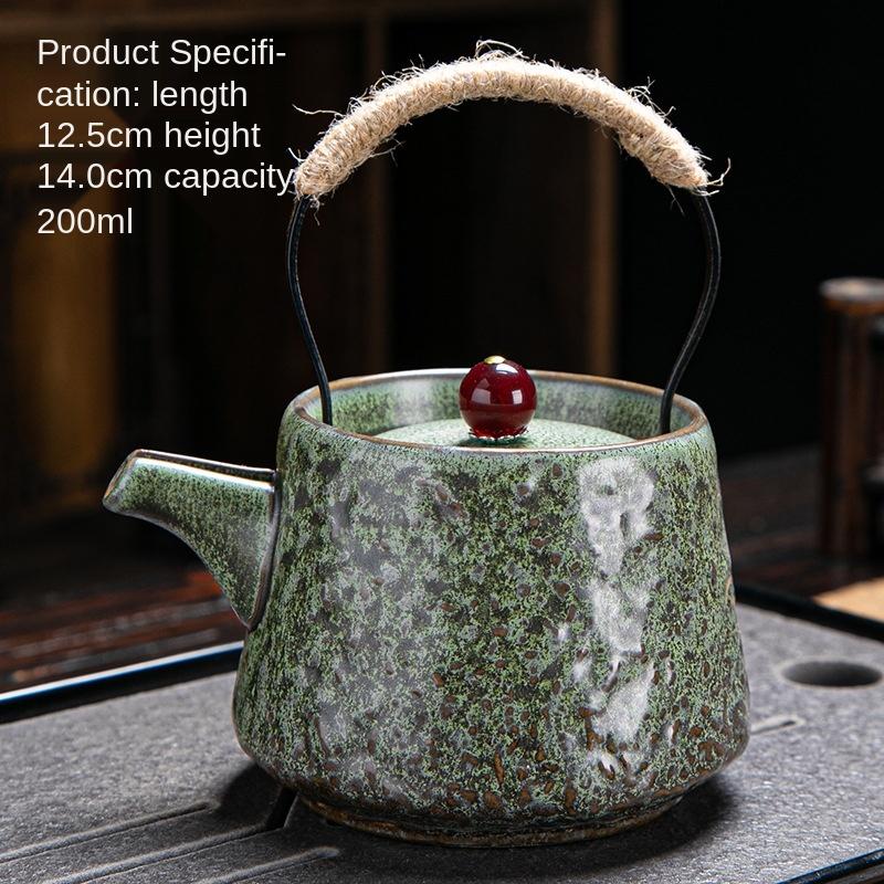 Чайник керамический каменная масса ручка чайник бытовой ретро японский чайный набор Кунг-фу один чайник ручной работы защита от ожогов чайник