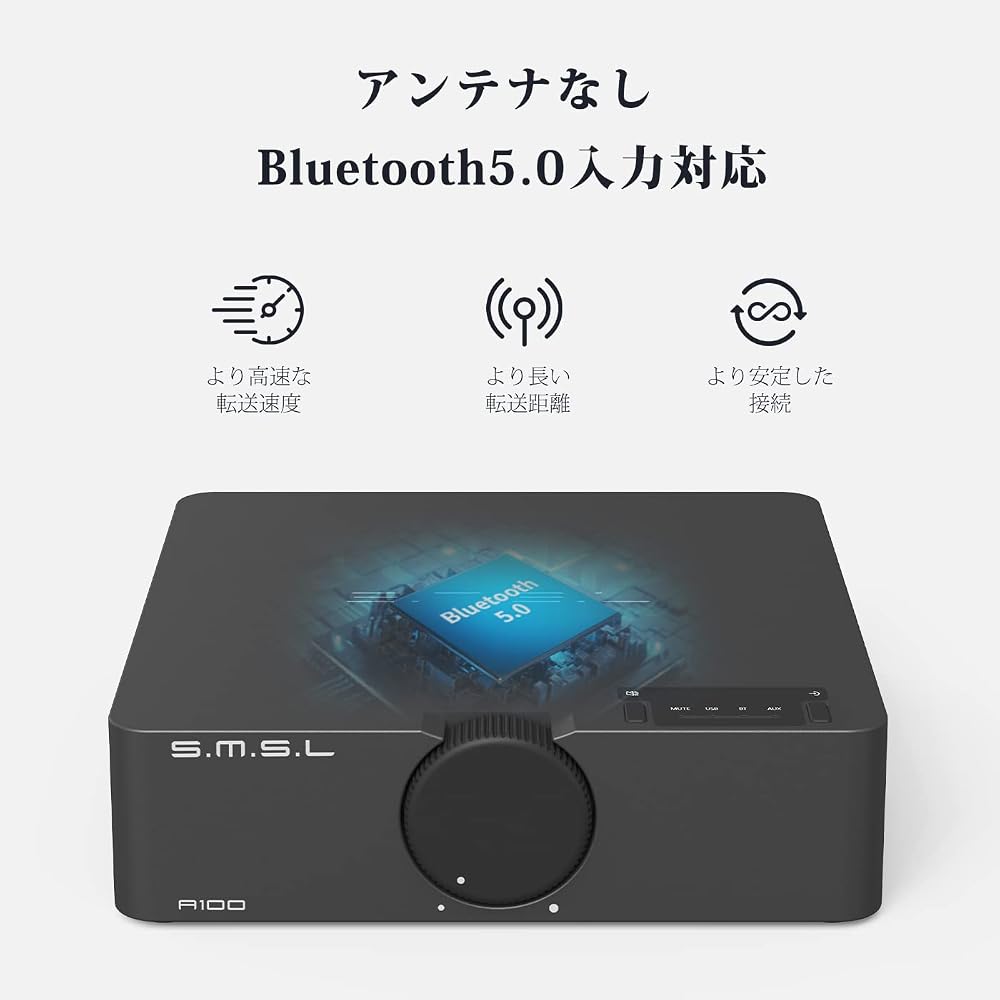 S.M.S.L A100 Bluetooth 5.0 Mini Power Amplifier 2.2ch 2.1ch 2.0ch Class D for Hi-Fi Speakers