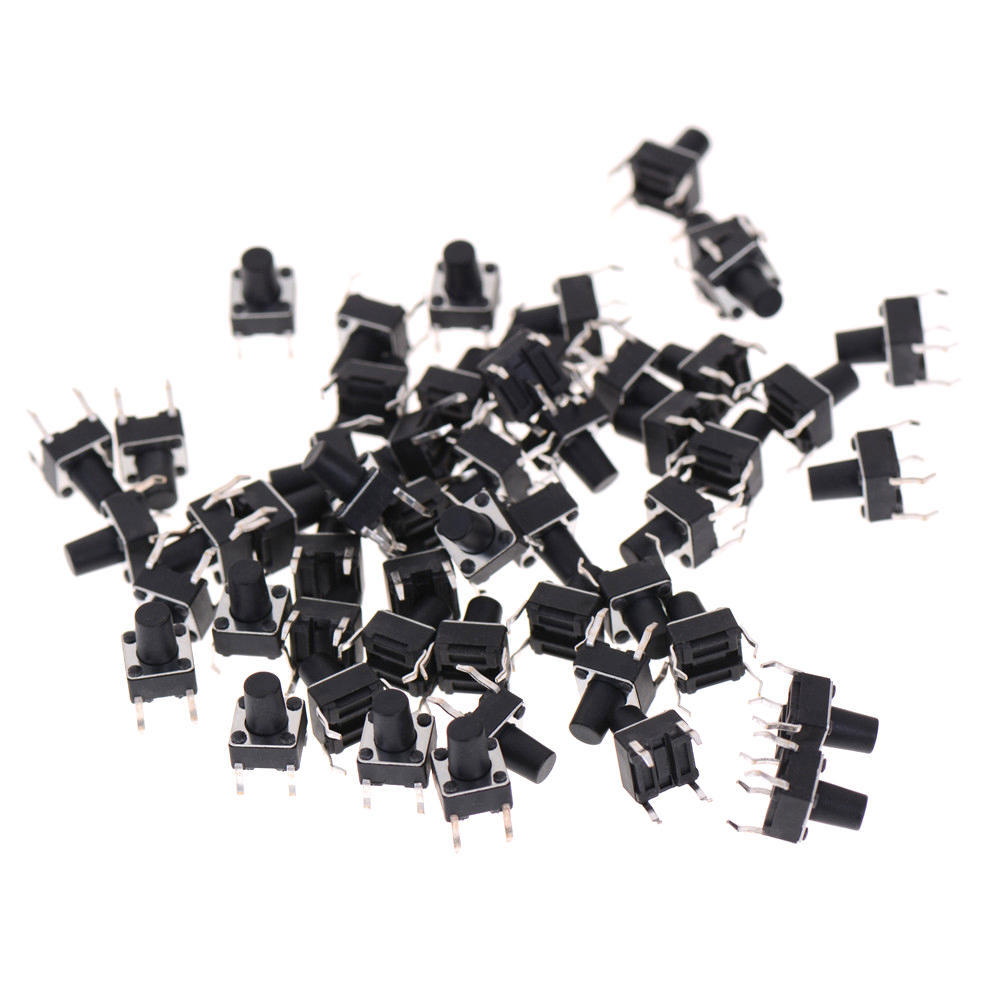 50Pcs 6*6*8Mm Tactile Push Button Switch Tact Switch Micro Switch 4-Pin