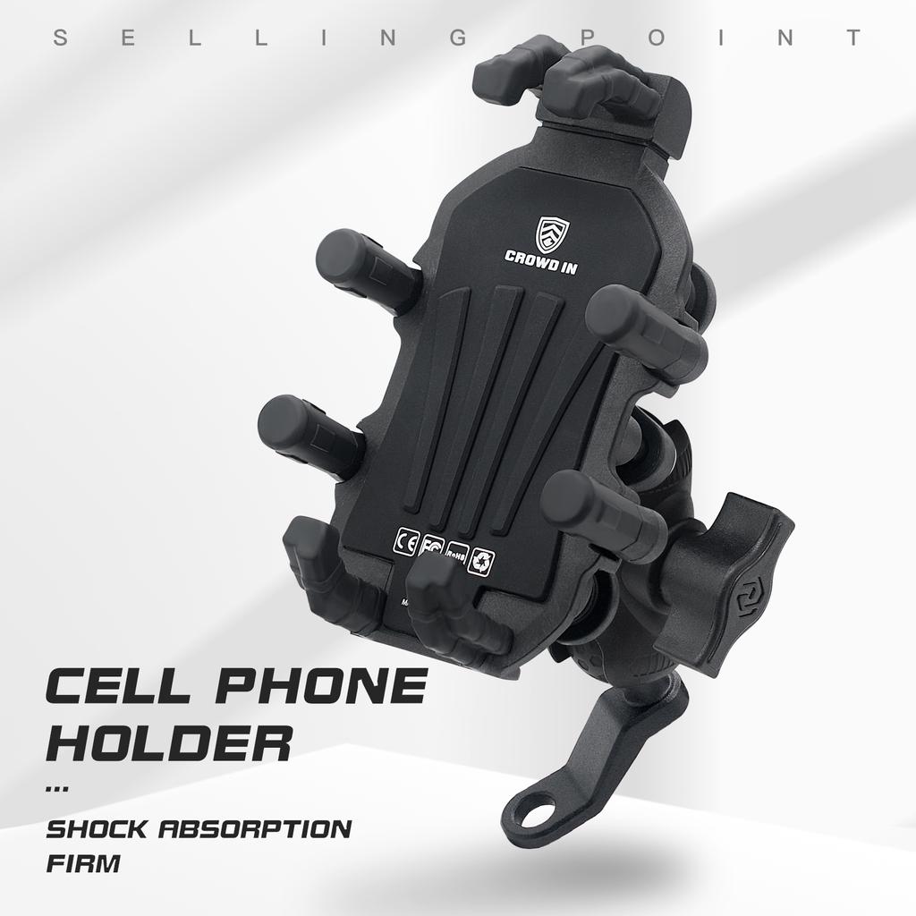 Motorcycle Phone Mount, Upgrade Anti-theft Ultra-Stable Bike Phone Holder,Phone Clamp for Motorcycle, Rearview Mirror Phone Mount for IPhone, Samsung