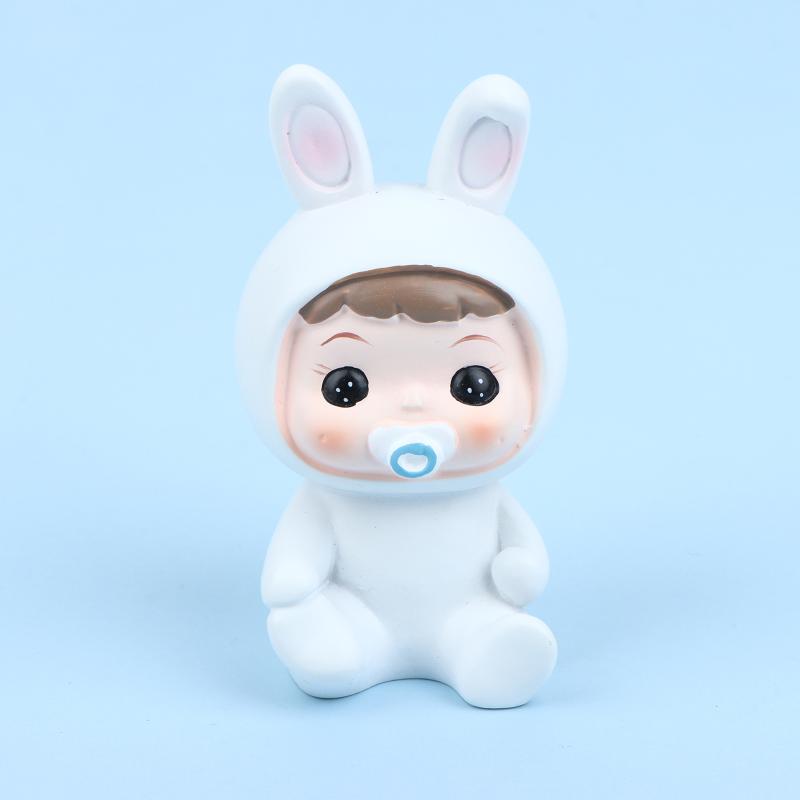 Cute Girl Rabbit Baby Cake Topper Adorable Food Safe Decor for Kids Happy Birthday Baby Shower Party Supplies