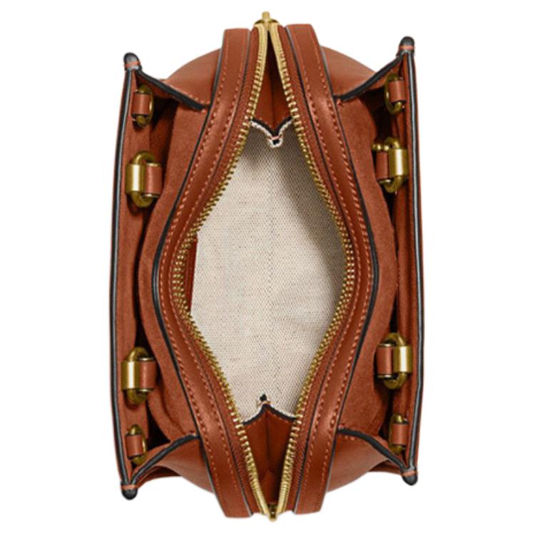Coach Rogue 17 Monogram Heart Embroidered Fabric With Leather Handbag Shoulder Bag Crossbody Small Women handbags Monogram-Brown CB844-B4TA7