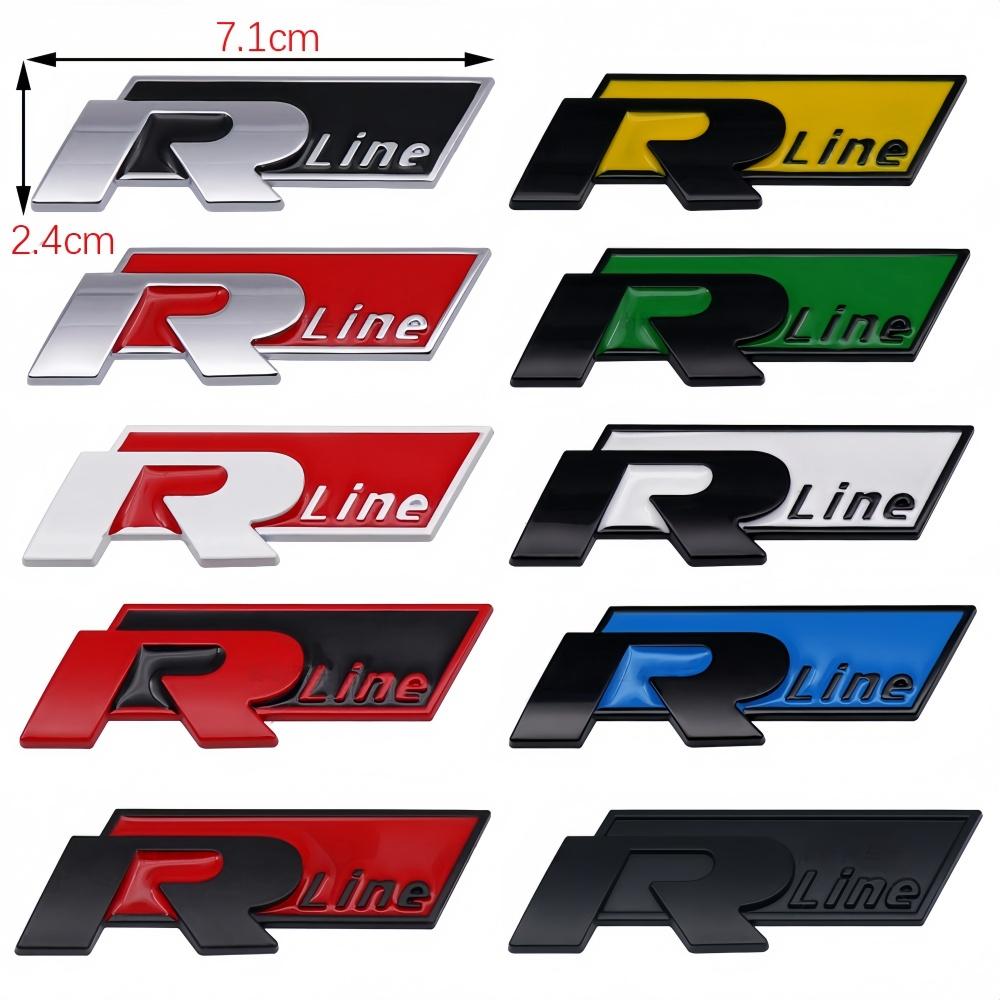 For Volkswagen For Volkswagen VW Rline R Polo Passat B5 B6 B7 Golf Jetta Touareg Bora CC 3D Car Grille Badge Side Decal Trunk Emblem Sticker AVZ1