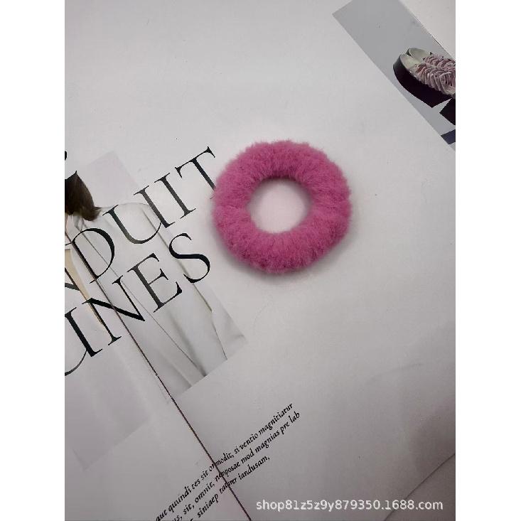 Plush Hair Scrunchies for Women & Kids, Soft Furry Hair Ties, High Ponytail Holder, Autumn Winter Fashion