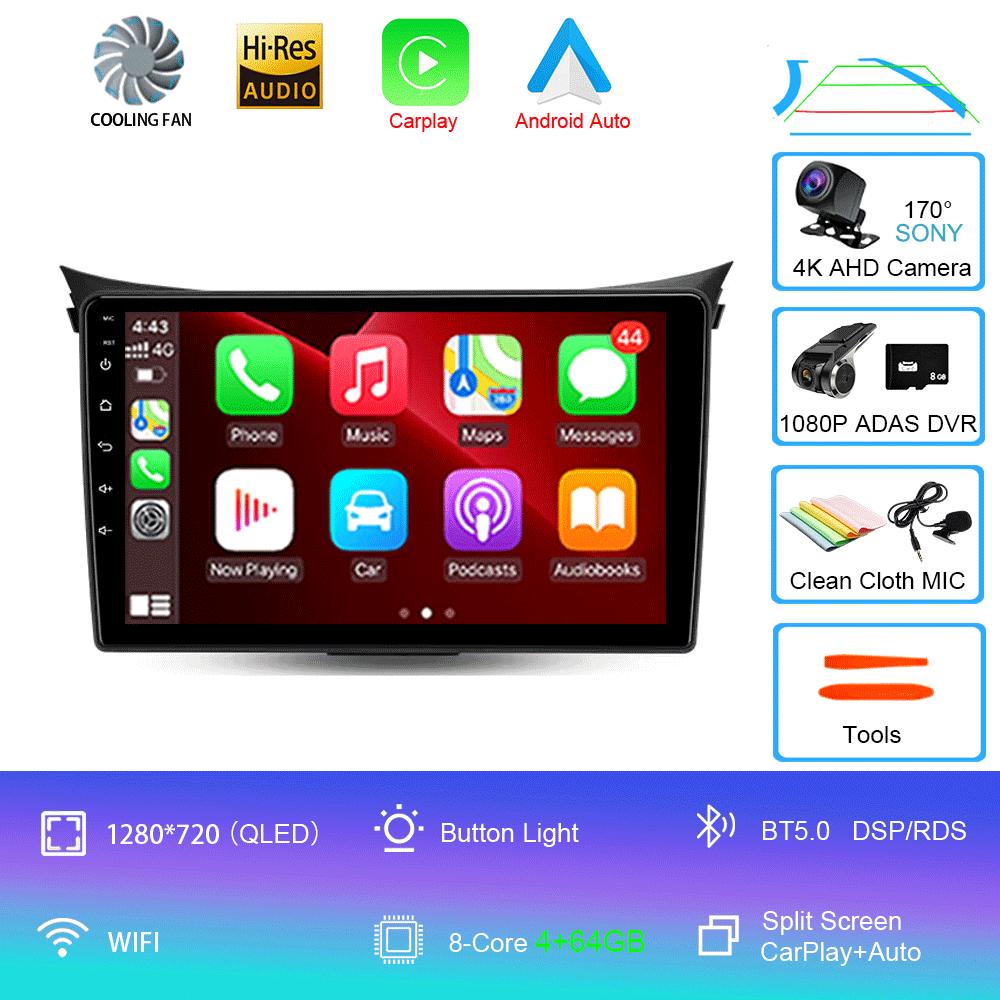 Автомагнитола Android 14 Мультимедийный плеер для Hyundai I30 Elantra 2012 2013 2014 2015 2016 Carplay Auto GPS Навигация Стерео