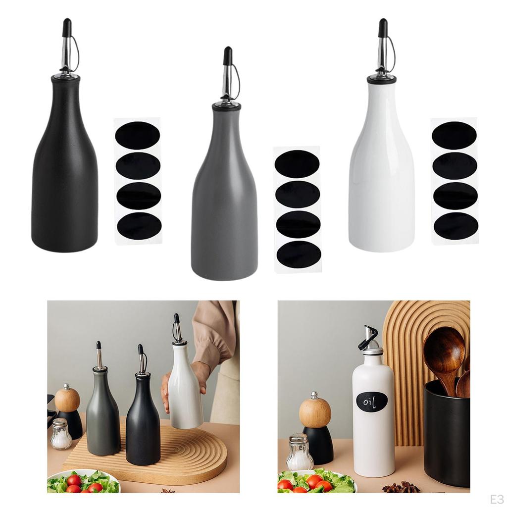 Бутылка для растительного масла Диспенсер для оливок Керамический элегантный внешний вид с крышкой Банка для уксуса Shoyu